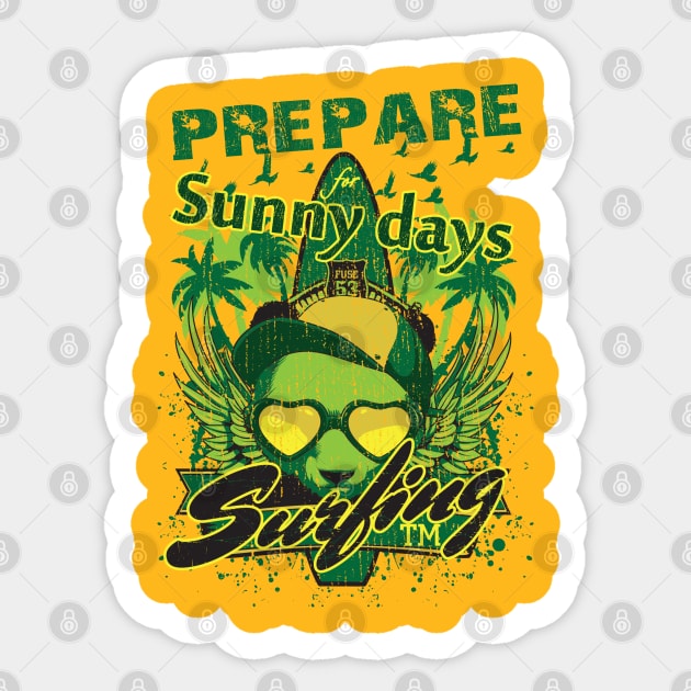 SunnyDay-Surfing Sticker by Dark Planet Tees